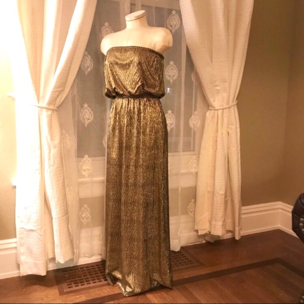 Gianni Bini gold strapless dress